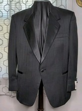 Christian Dior Monsieur Men's Black Pin Striped One Button Satin Jacket 44Short
