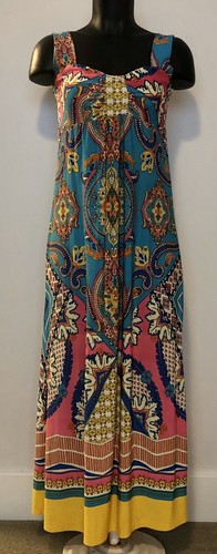 White Mark Couture Collection Multi Color Maxi Dress Size Small
