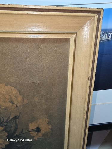 Portrait 1940 ORIGINAL Print Flowersvase & Bird/Douglas Fir Frame - Picture 6 of 19