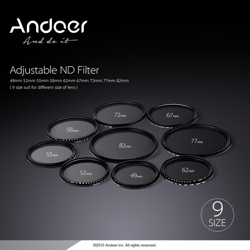 49mm Fader Adjustable ND2 to ND400 Filter for Canon V6F0 - Picture 6 of 12