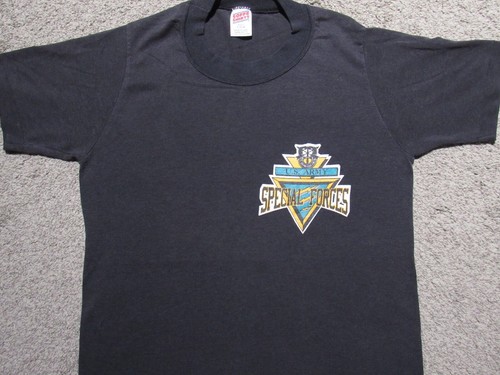 Vtg 80s/90s US ARMY Special Forces T-SHIRT Mens S Single Stitch 50/50 Military