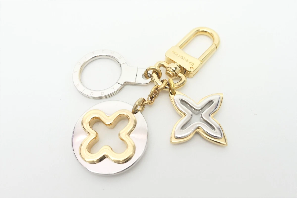 Louis Vuitton Auth Metal Gold Silver Porte Cles insolence Key Chain Bag  Charm LV