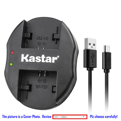 Kastar Battery Dual Charger for Canon BP-727 CG-700 Canon LEGRIA HF M806 Camera