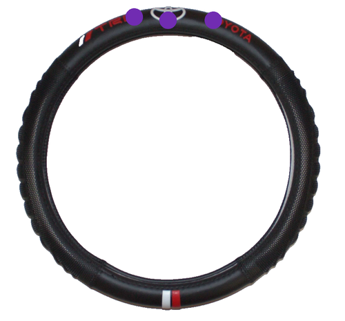 Steering Wheel Cover 15" Black Leather Anti-Slip for Toyota TRD