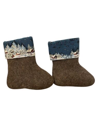 Valenki Russian winter boot decorative liners inserts felt sheeps wool Christmas - Picture 2 of 10