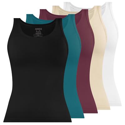 3 x Damen Top Tank-Top Trägertop Basic Shirt Unterhemd für Frauen (XS-XXL)