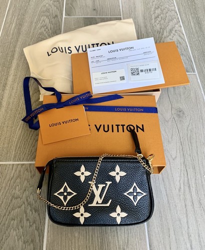*MADE IN FRANCE* NEW Louis Vuitton MINI POCHETTE M80732 Black Empreinte  Bicolor | eBay