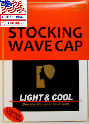 LOT OF 1,3,10,20 PACK--2PC/PACK  BLACK STOCKING WAVE WIG CAPS DOME CAP --MH1104B