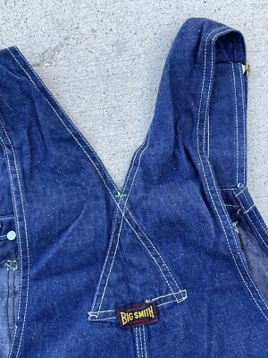 Vtg Big Smith Sanforized USA MADE 1950s Denim Unlined Overalls