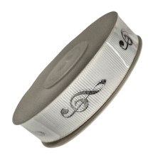 Nastro Pacchi Regalo Ribbon 10 Metri Tema Musicale Bianco Note Argento Natale