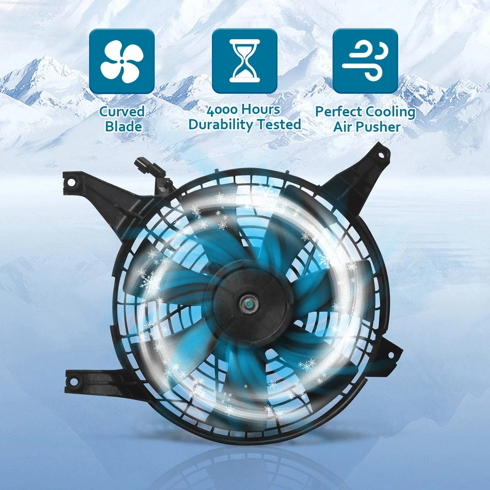 Conjunto de ventilador de refrigeración del radiador para Mitsubishi Montero MR360801 2001 2002 2003 Foto 3 de 4