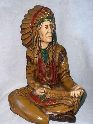 Vintage 13” Universal Statuary Native American Indian Chief Peace