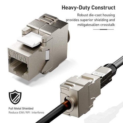 Module ZoeRax Keystone CAT6A, connecteur blindé Keystone RJ45 Cat 6A, 10 Gbit - Photo 4/8