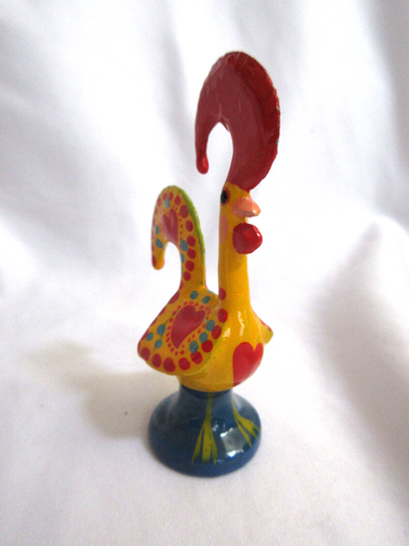 Gallo portoghese della fortuna dipinto a mano 3" souvenir usato in ottime condizioni - Foto 3 di 9
