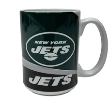 New York Jets Coffee Cup 15oz Wave Ceramic Mug Boelter NFL Official Merch