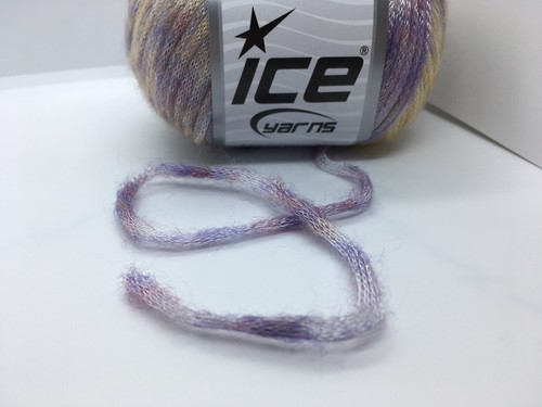 Rock Star Color #65328 Lilac Yellow Subtle Sheen Fuzzy Merino Wool Blend Yarn - Picture 6 of 6