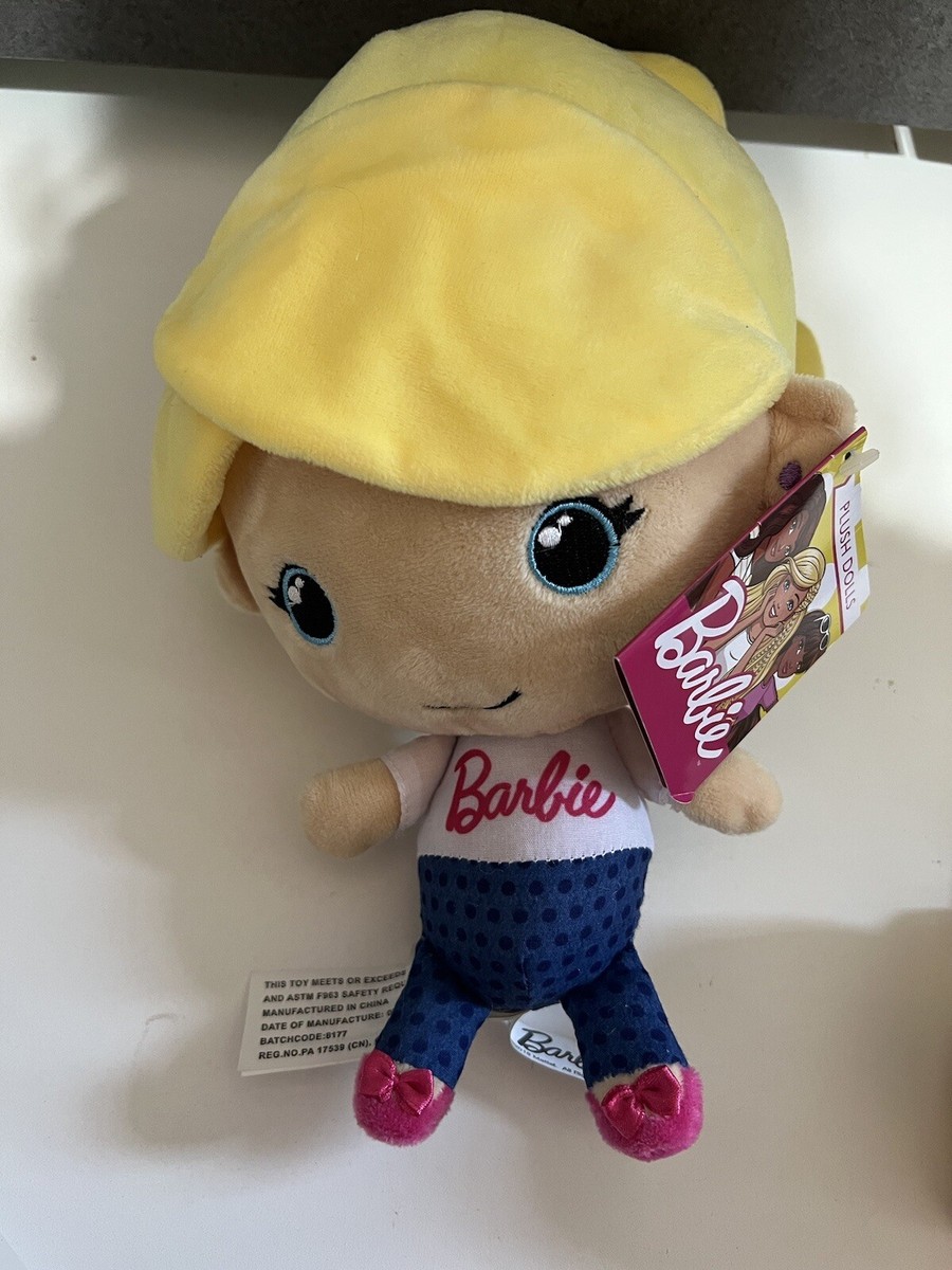 Plush Barbie Girl 12” DolL SEGA 2018 Mattel BLOND PONYTAIL Prize