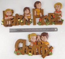 Vintage 1982 Homeco Burwood Faith Hope Charity Wall Plaques Set of 3 #18613