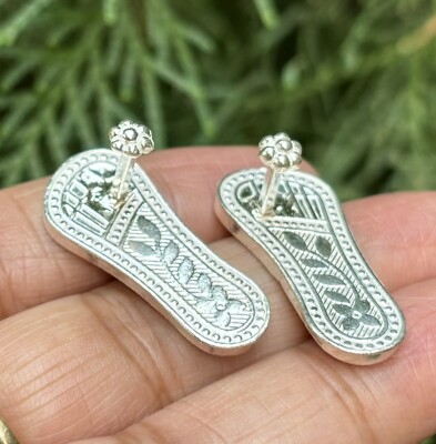 999 Silber Hindu Religiös Laxmi Lakshmi Devi Charan Paduka Fußabdruck 4,5 Gramm