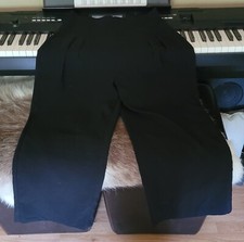 Nasty Gal High Waist Black Crop Wide Leg Pants W/ Side Zip Size M
