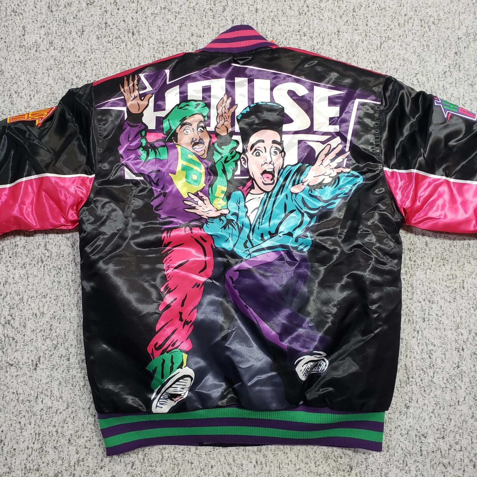 NWT Kid n Play House Party Satin Jacket Mens Medium Black Headgear Classics - product detail image 8