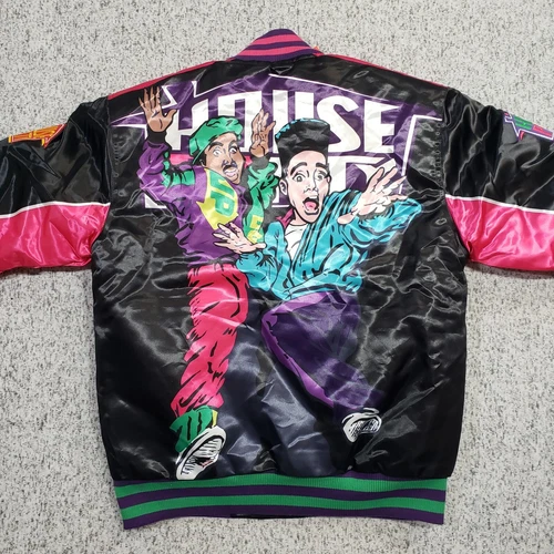 NWT Kid n Play House Party Satin Jacket Mens Medium Black Headgear Classics image 8