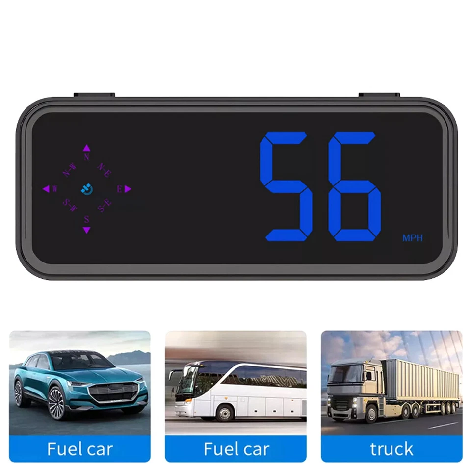 Mini LED Digital Speedometer GPS Car HUD Head Up Display MPH/KMH Universal 2024 - Image 4 of 4