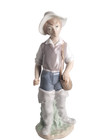 Vintage LLADRO Porcelain 4809 "Gone Fishing" 8.5" Fisher Boy- Made in Spain