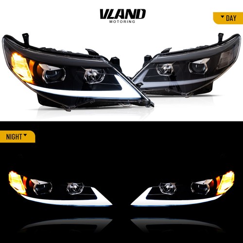 VLAND LED Headlights + SMOKED LED Tail Lights For Toyota Camry 2012-2014 LH&RH - Picture 7 of 21