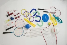 Halex Vollyball Badminton Horseshoes Ringtoss Frisbee + More - 10 Game Combo Set