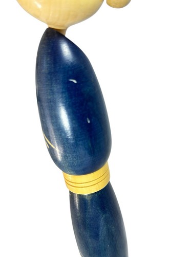 Vtg 10.5in Japanese Sosaku Wooden Kokeshi Doll Signed Elegant Woman Moon Shadow - Picture 6 of 15