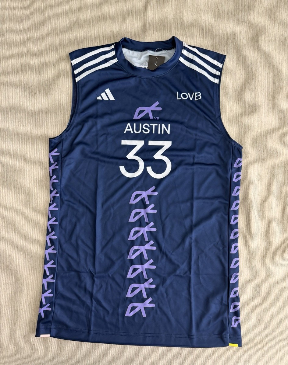 Adidas x LOVB Eggleston #33 Navy Purple Austin Volleyball Jersey