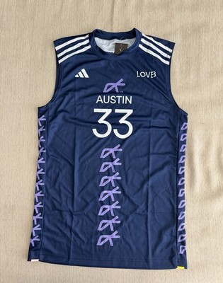 Adidas x LOVB Eggleston #33 Navy Purple Austin Volleyball Jersey