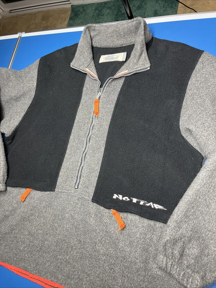 Pullover polar No Fear de colección años 90 para hombre talla grande patín gris negro naranja Foto 2 de 4