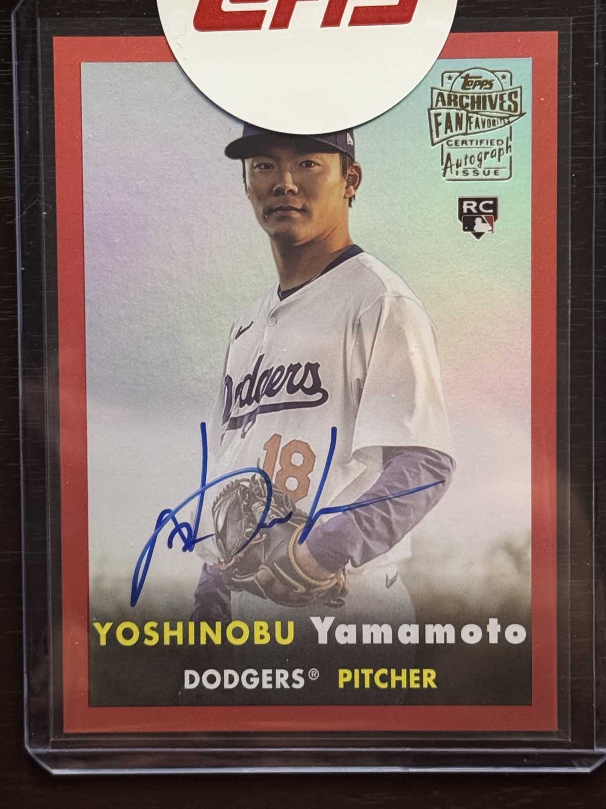 2024 Topps Archives Fan Favorites Premium Auto Yoshinobu Yamamoto RC Red # 07/10
