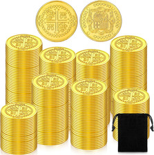 100 Pcs Metal Pirate Coins Treasure Chest Spanish Doubloon Fake Coins Tokens for