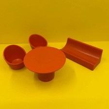 Vintage Airfix Weebles House Spare Orange Furniture Table Chairs Play Set 1970s