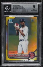 2022 Bowman Chrome Prospects Yellow Refractor 34/75 Brayan Bello BGS 9 MINT 0vg0