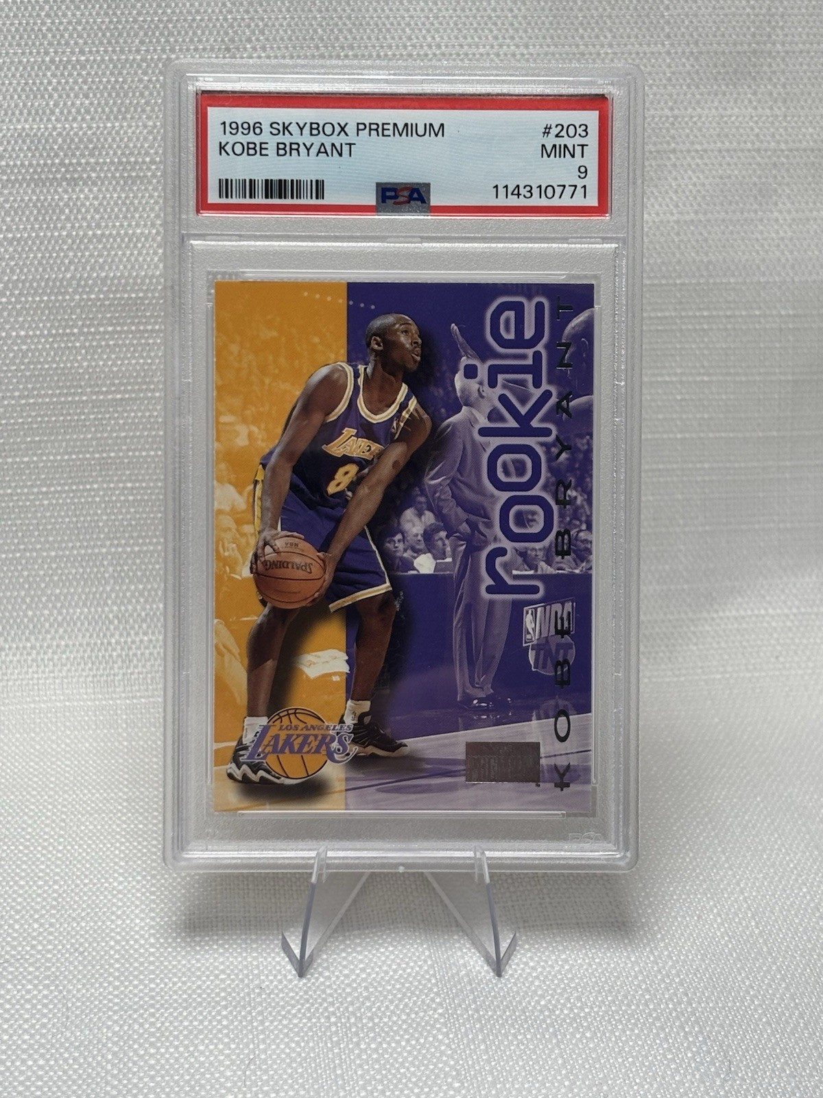 Kobe Bryant #203 Basketball Cards 1996 Skybox Premium trading card — raw and PSA graded price guide
