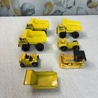 Vintage Tonka Trucks Lot of 6 Construction Dump Truck Bulldozer Equipment Yellow