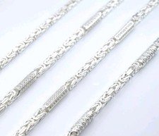 Königsarmband 925 Silber mit Zirkonia Königskette Hochglanz 4mm 3mm