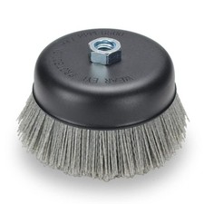 BHA 6" Abrasive Filament Nylon Bristle Cup Brush, 5/8"-11 Thread Arbor - Gray...