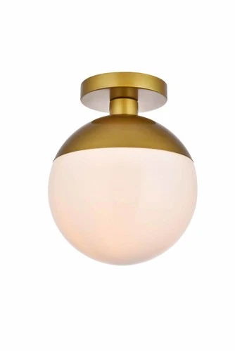 Elegant Lighting LD6066 Eclipse 1 Light 10"W Semi-Flush Globe - Brass - Picture 7 of 7