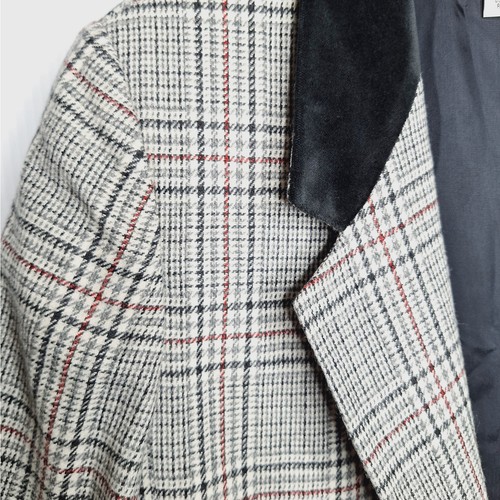 Vintage Koret Houndstooth Plaid Blazer Jacket Womens 10 Academia Velvet Collar - Bild 4 von 8
