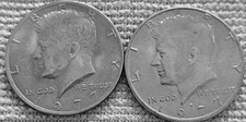 2- 1977 Kennedy half dollar coins 1P &1D