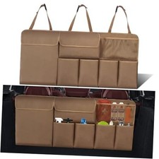 Car Trunk Organizer, Backseat Hanging Organizer with Storage 43" x 18.5" Brown