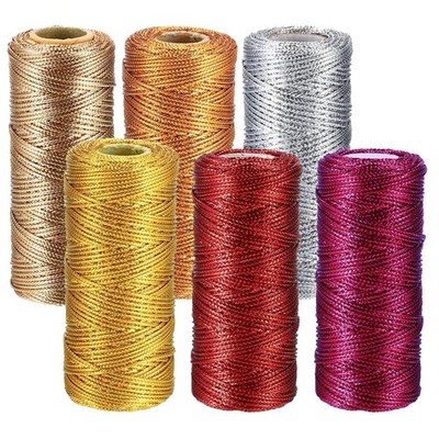 Kordel Metallic Kordel Goldfaden Zum Basteln 6 Rolle 600m Goldschnur 1.5mm Br...