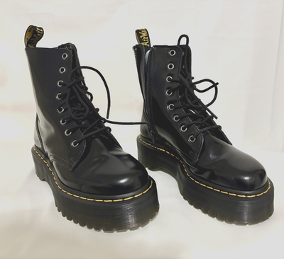 Dr. MARTENS JADON MAX UNISEX PLATFORM COMBAT BOOTS LACE&SIDE ZIP