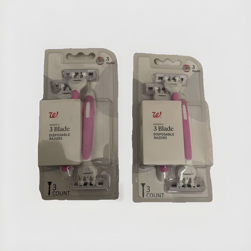 2x Walgreen's Three Blade Disposables Razors - 3 Count