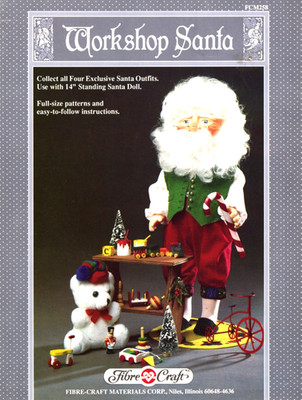 Workshop Santa Clothes Pattern, Fits 14 Inch Santa Dolls, FiberCraft  FCM258